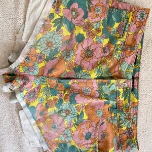 Wild Fable floral print high-rise cheeky denim shorts